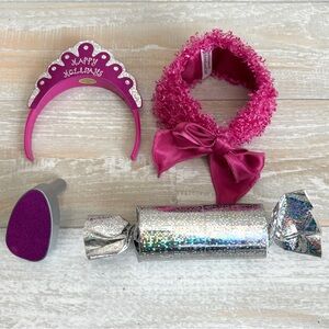 American Girl Sweet Sequins Holiday Party Accessories Faux-Fur Collar Tiara